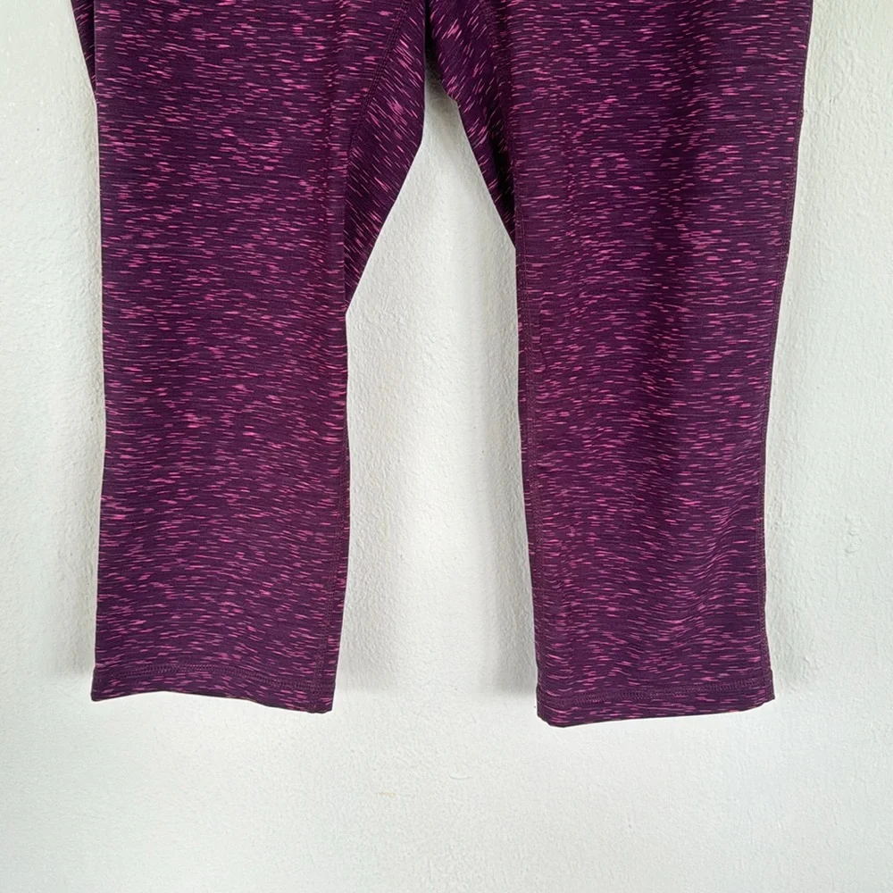 Ideology purple abstract print cropped stretch workout leggings size large